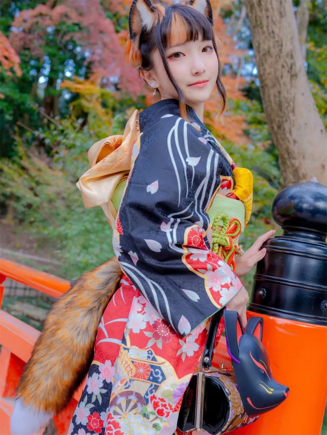 JK美少女和服黑丝性感写真-15