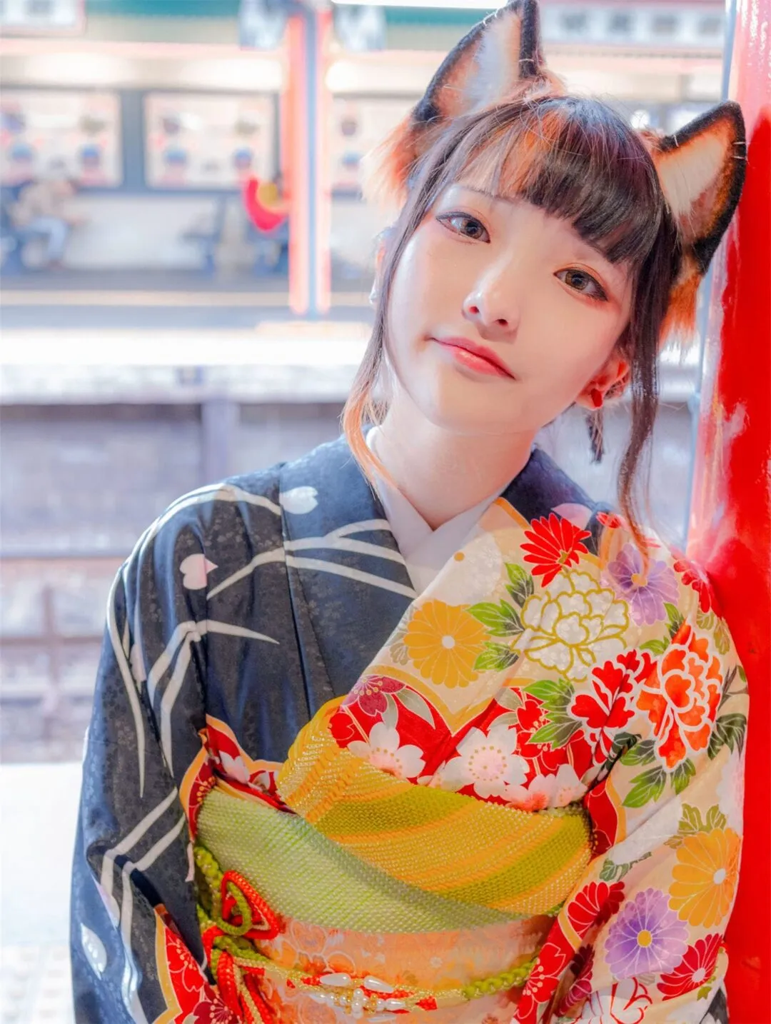 JK美少女和服黑丝性感写真-17