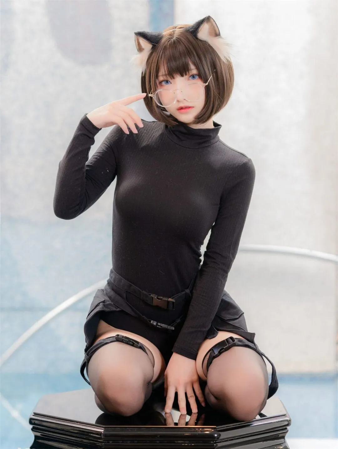 JK美少女和服黑丝性感写真-24