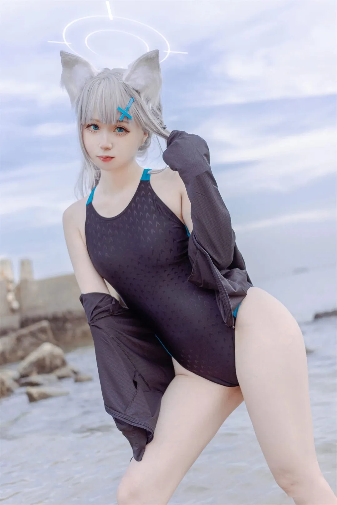 《碧蓝档案》砂狼白子cosplay-绝对领域