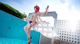 《明日方舟》史尔特尔泳装cosplay-绝对领域