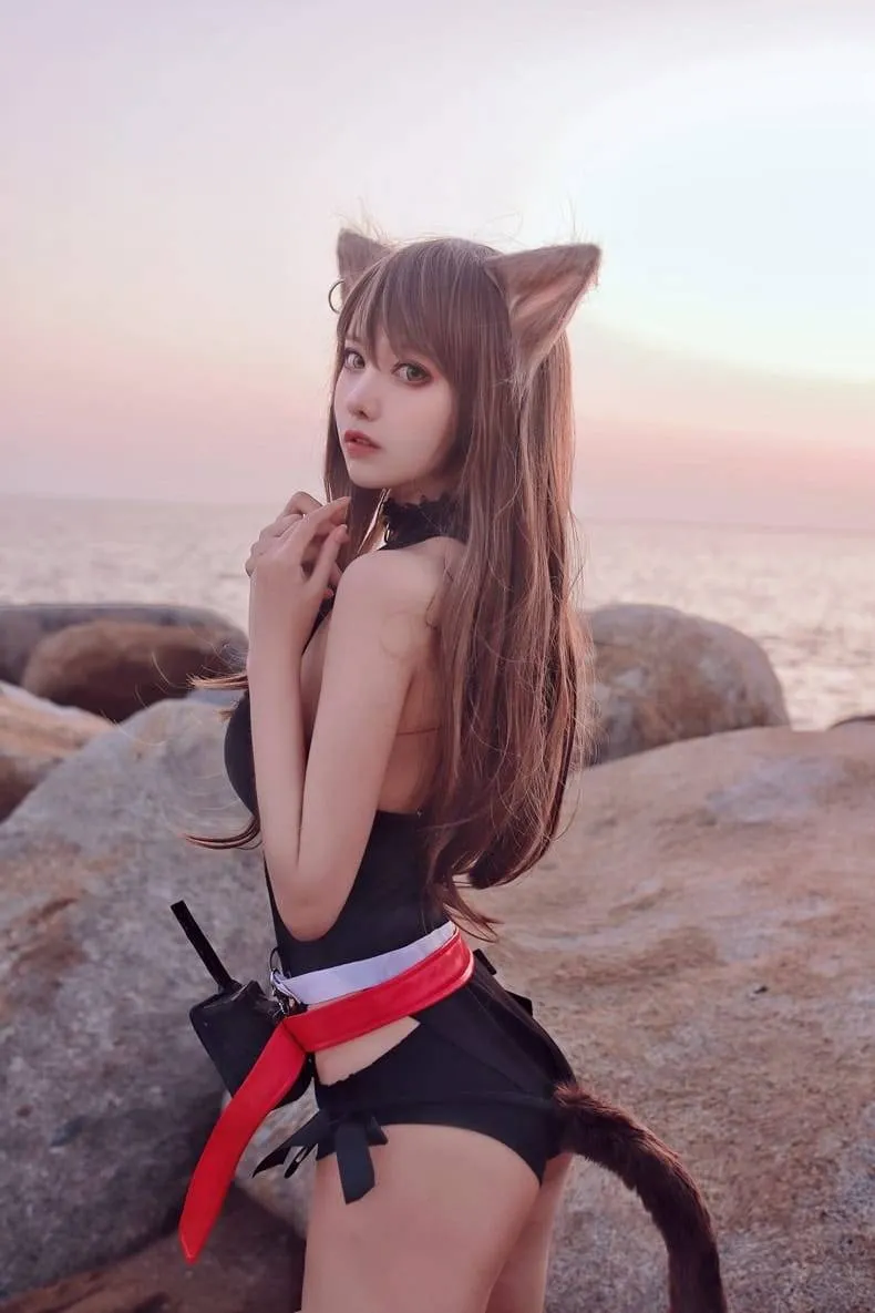 长腿御姐大胆COS兽尾娘，妩媚且性感-绝对领域