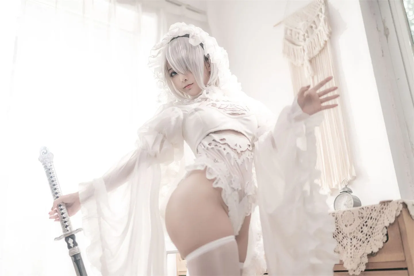 尼尔:机械纪元 2B白色花嫁cosplay-绝对领域