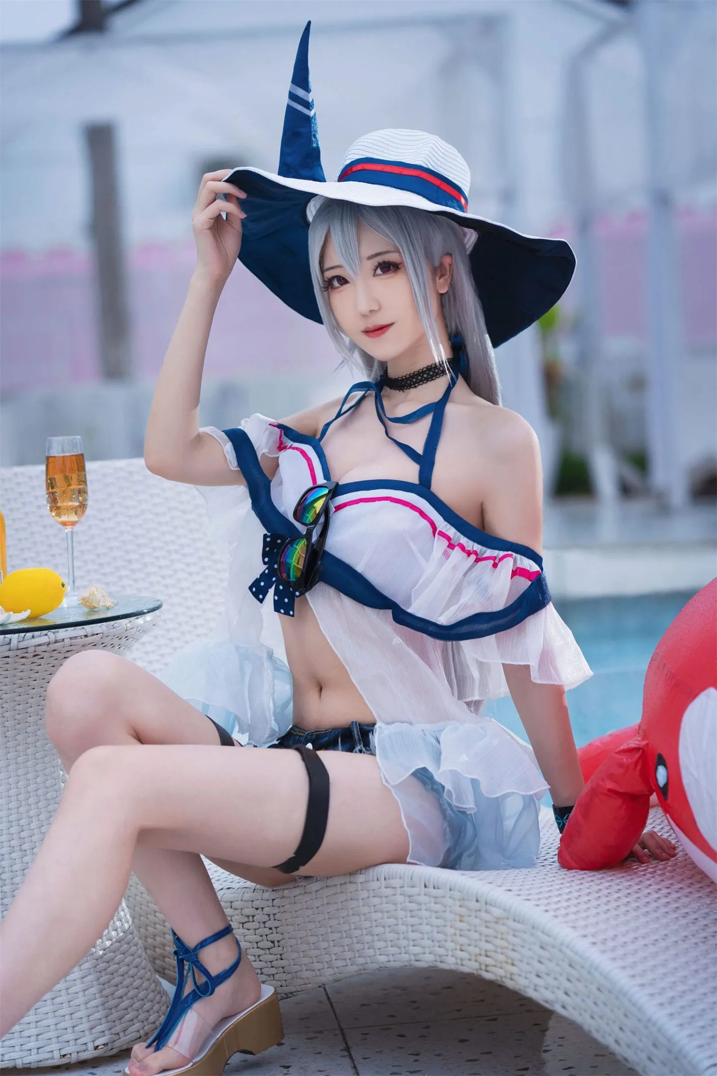 明日方舟 斯卡蒂泳装cosplay-绝对领域