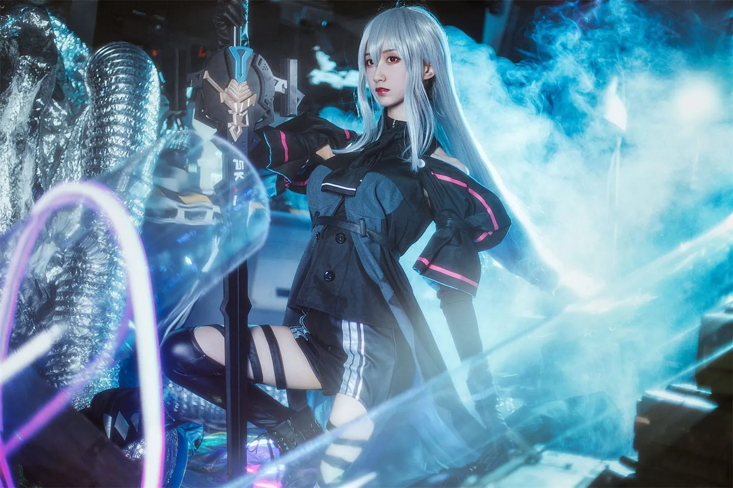 明日方舟 斯卡蒂性感cosplay-绝对领域