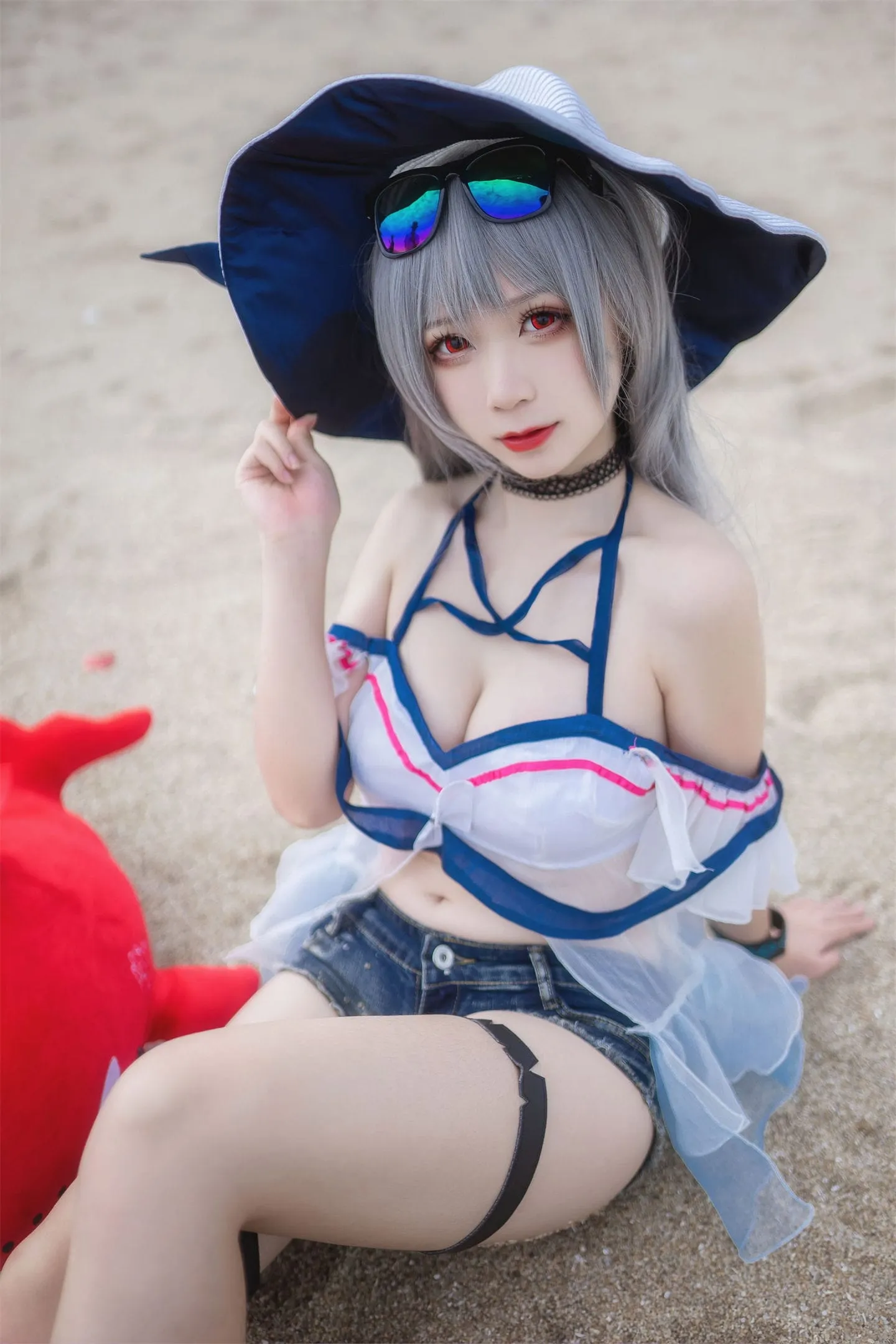 明日方舟 斯卡蒂泳装2cosplay-绝对领域