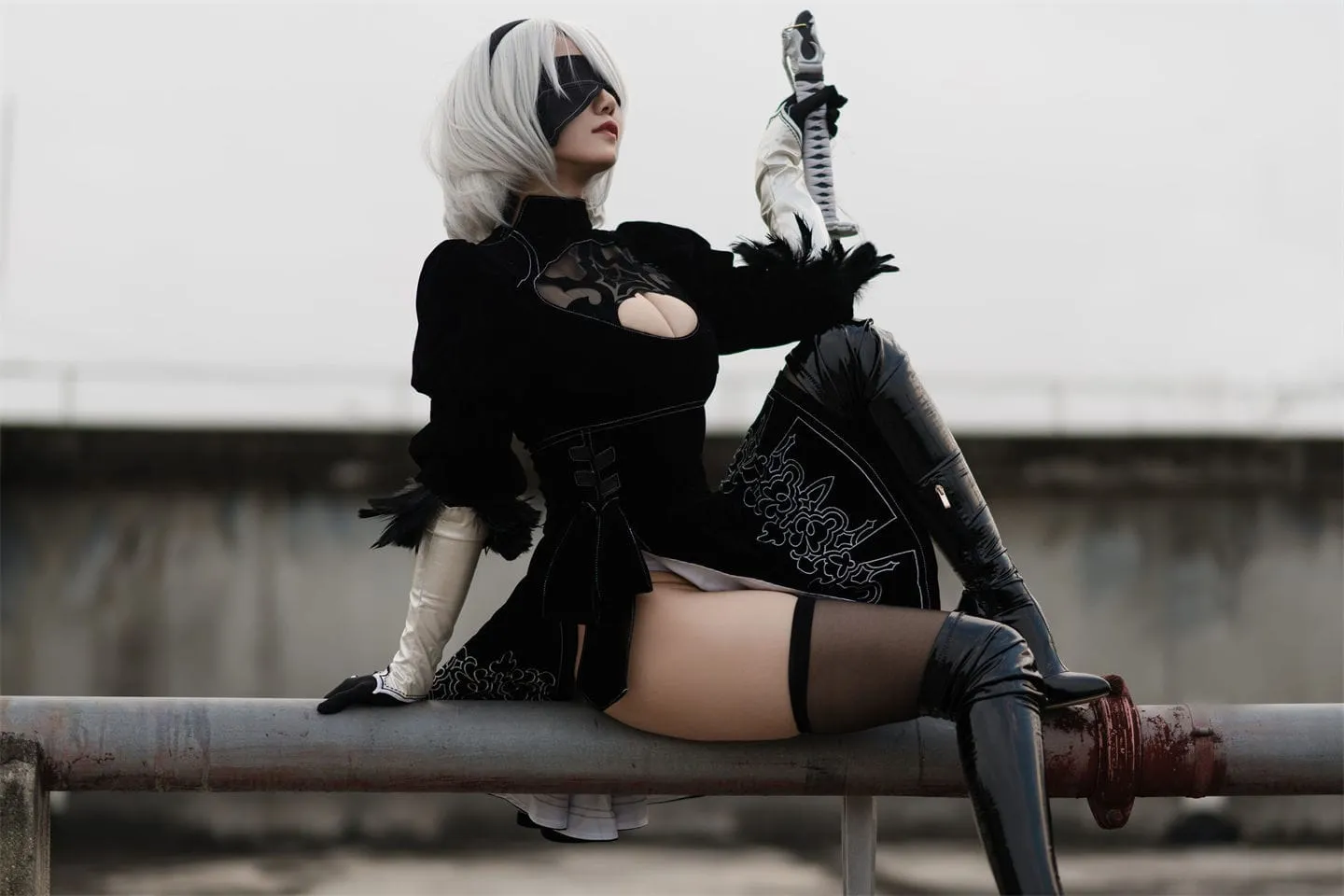 尼尔机械纪元 2B性感黑丝cosplay-绝对领域