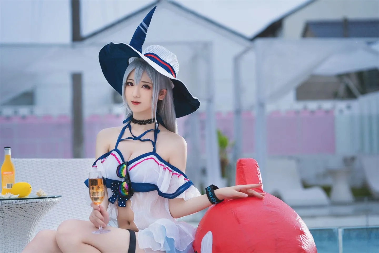 明日方舟 斯卡蒂泳装cosplay-绝对领域