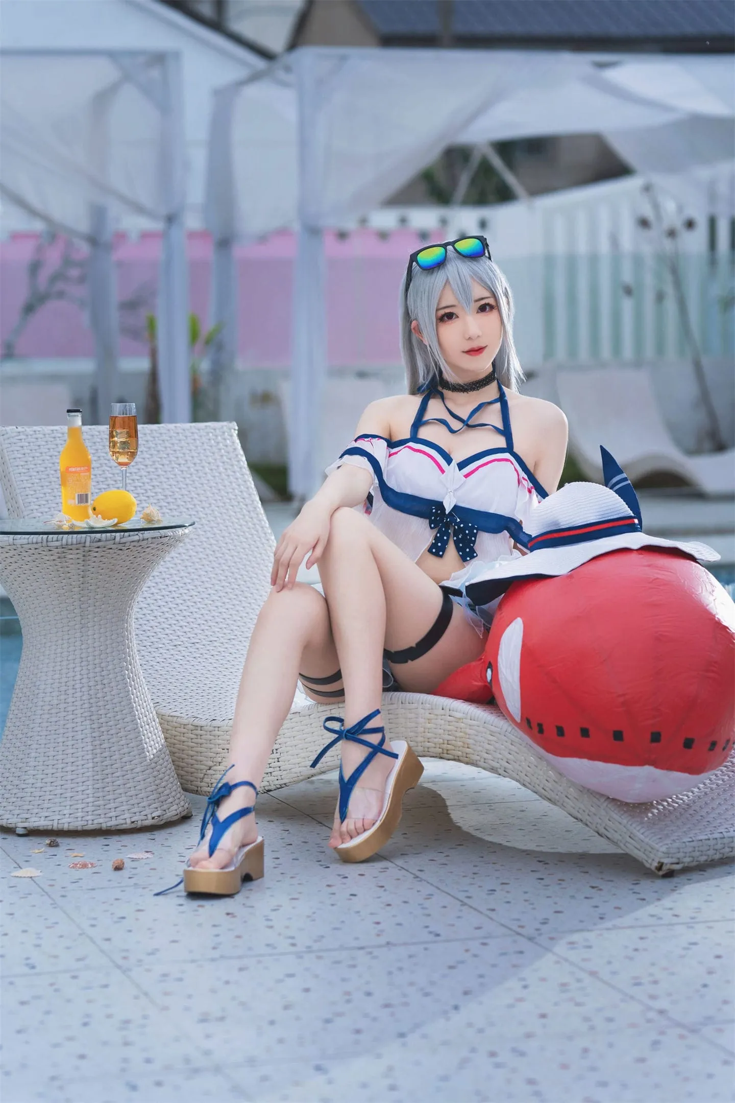 明日方舟 斯卡蒂泳装cosplay-绝对领域
