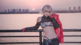 FGO 黑贞黑呆贞德机车女郎cosplay-绝对领域