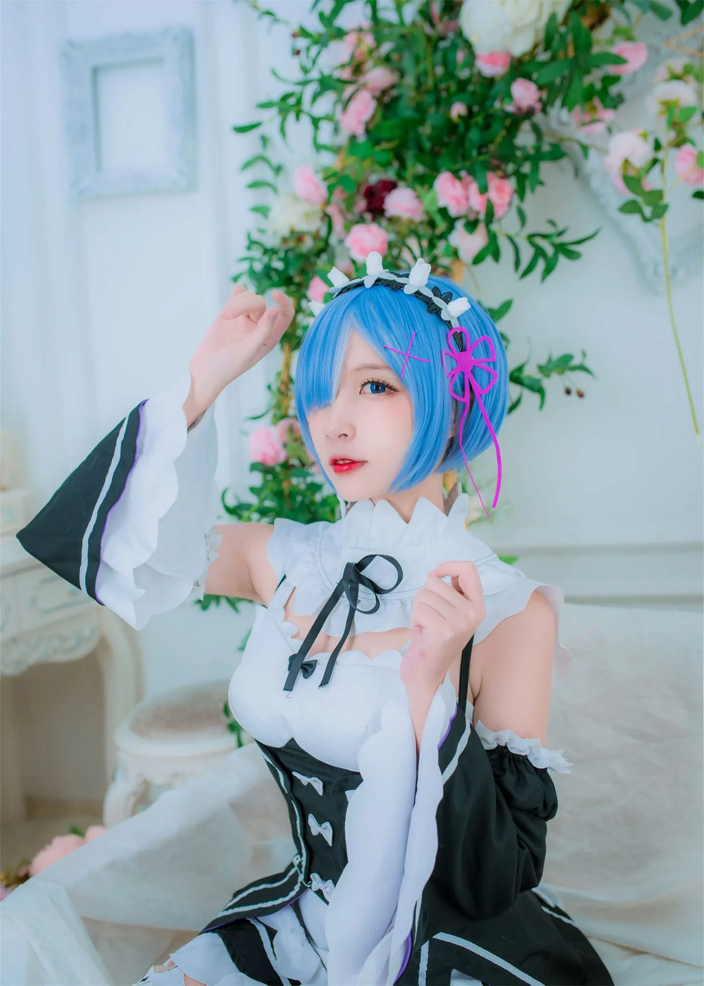 从零开始的异世界生活 蕾姆白丝女仆cosplay-绝对领域