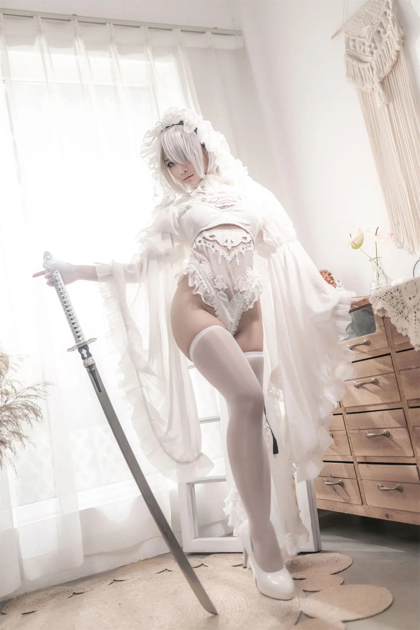 尼尔:机械纪元 2B白色花嫁cosplay-绝对领域