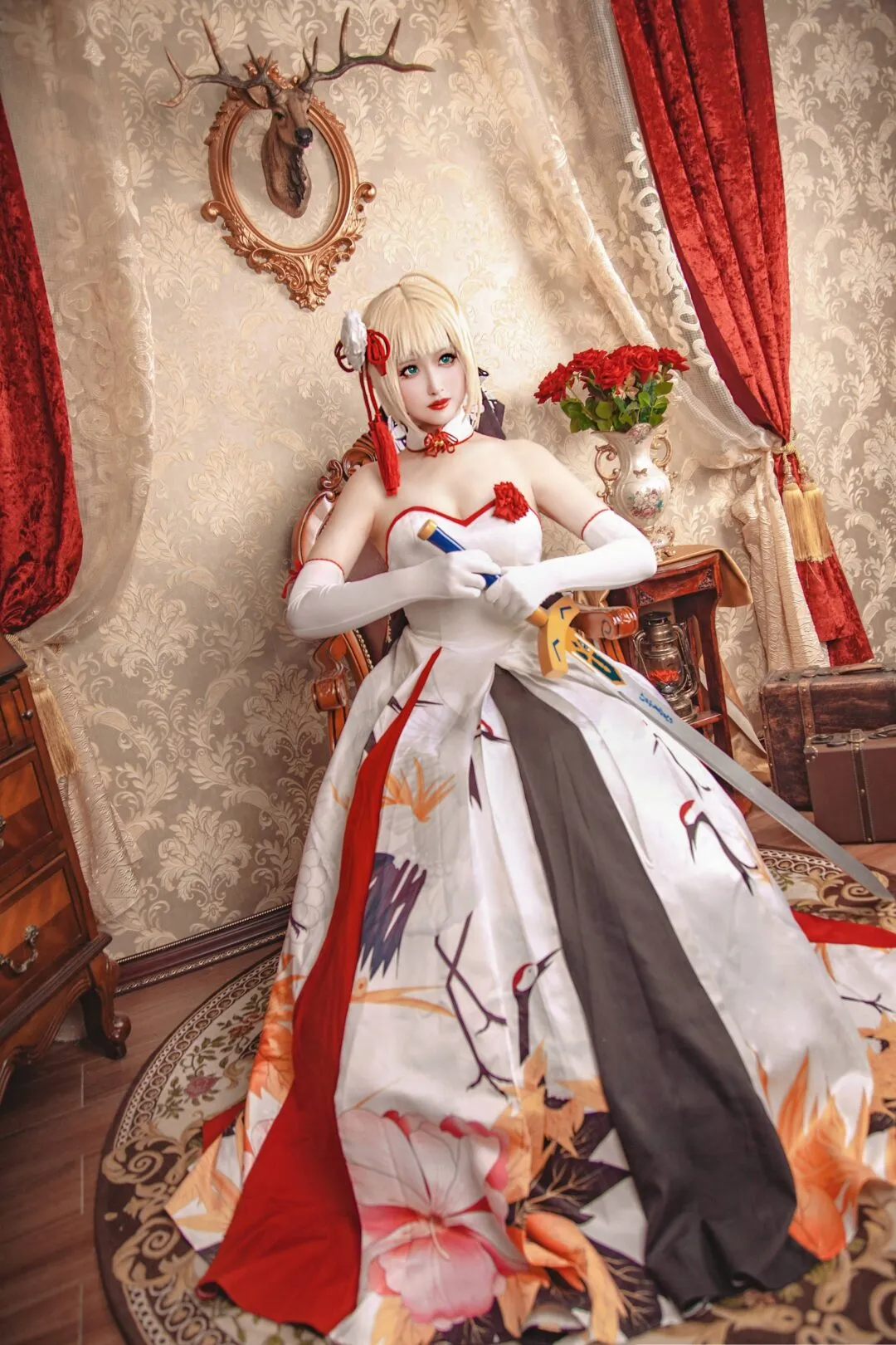saber 仙鹤礼服 cos 文艺复兴 屯图新发~-绝对领域