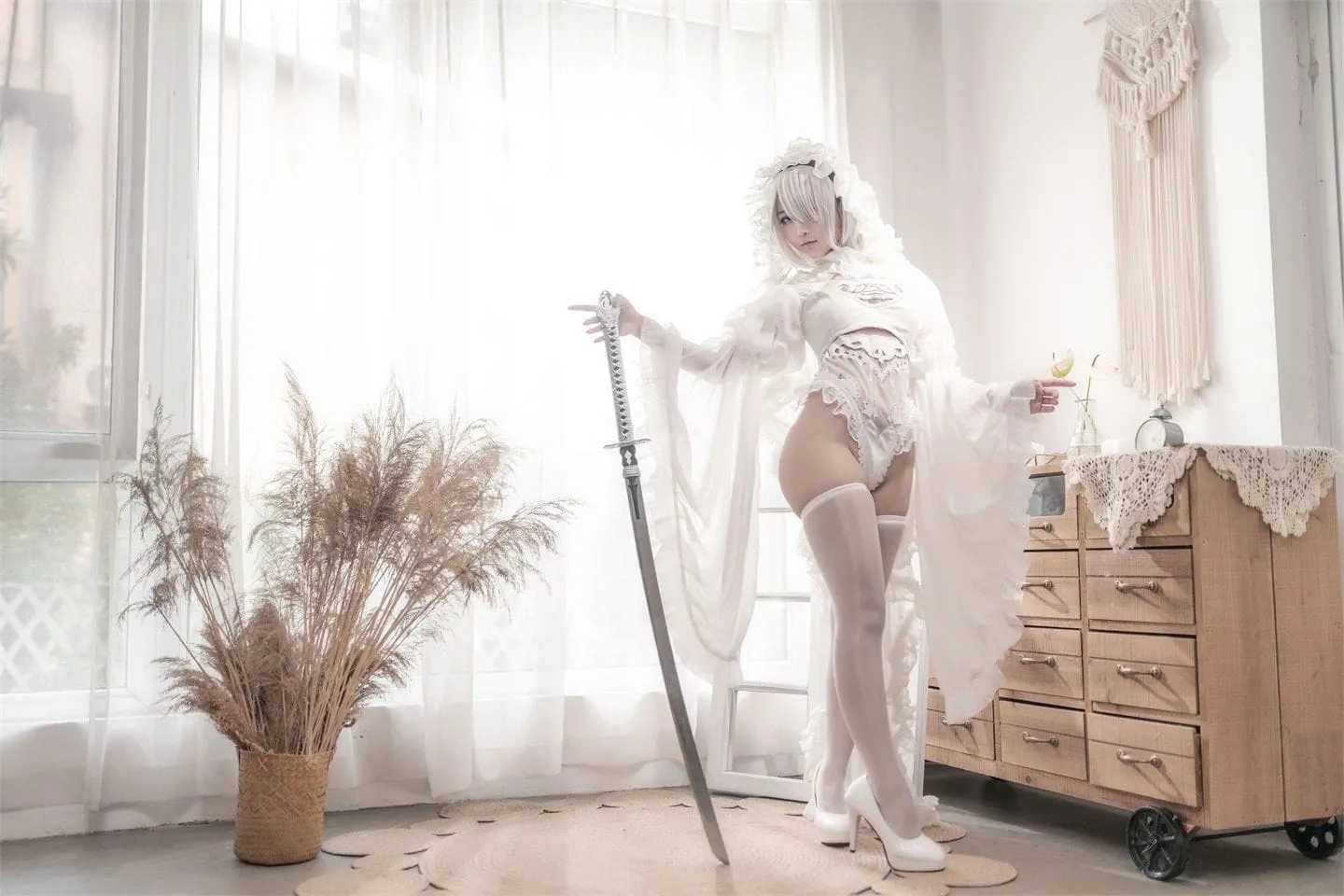 尼尔:机械纪元 2B白色花嫁cosplay-绝对领域