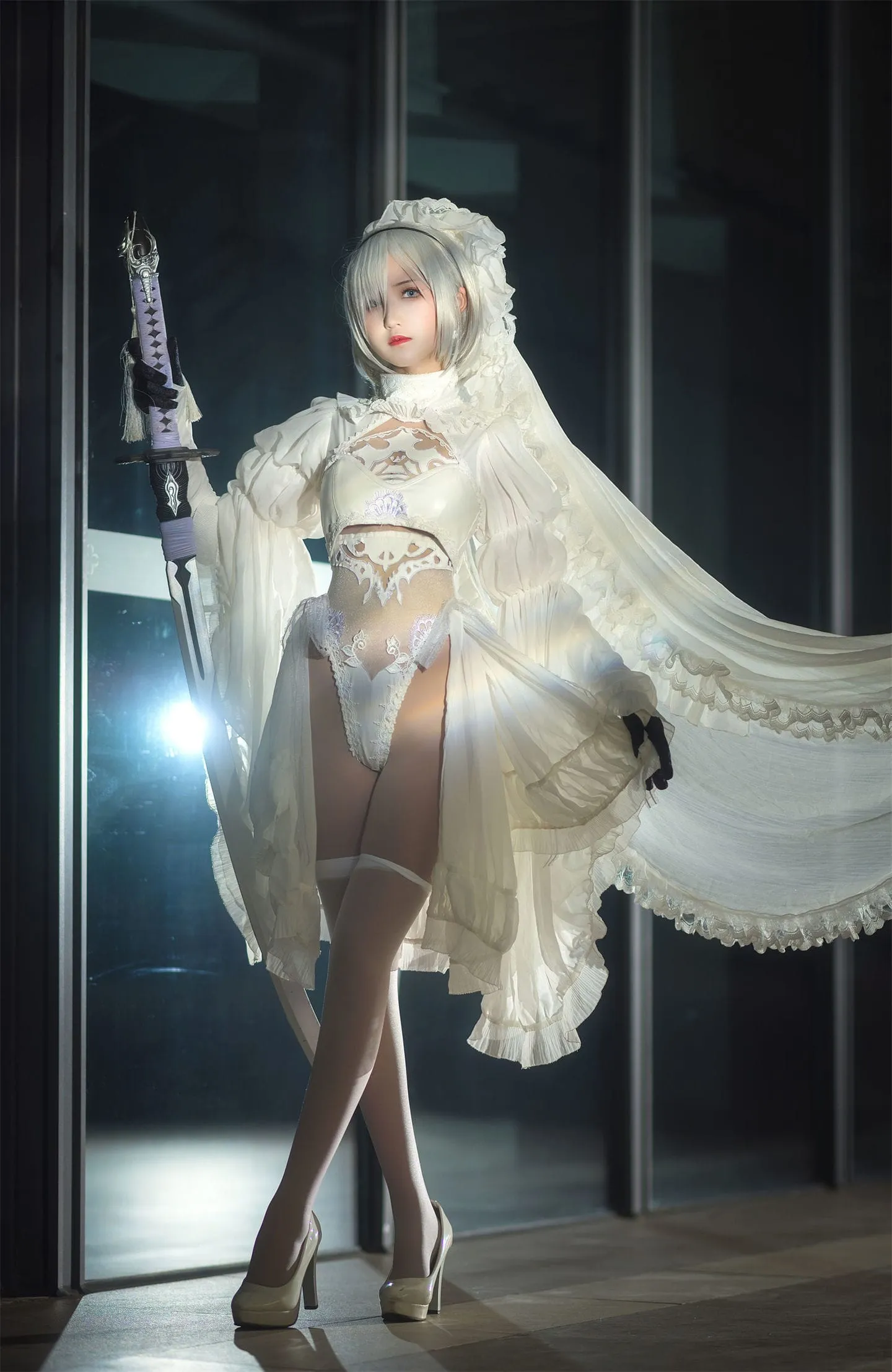 尼尔机械纪元 2B婚纱cosplay-绝对领域