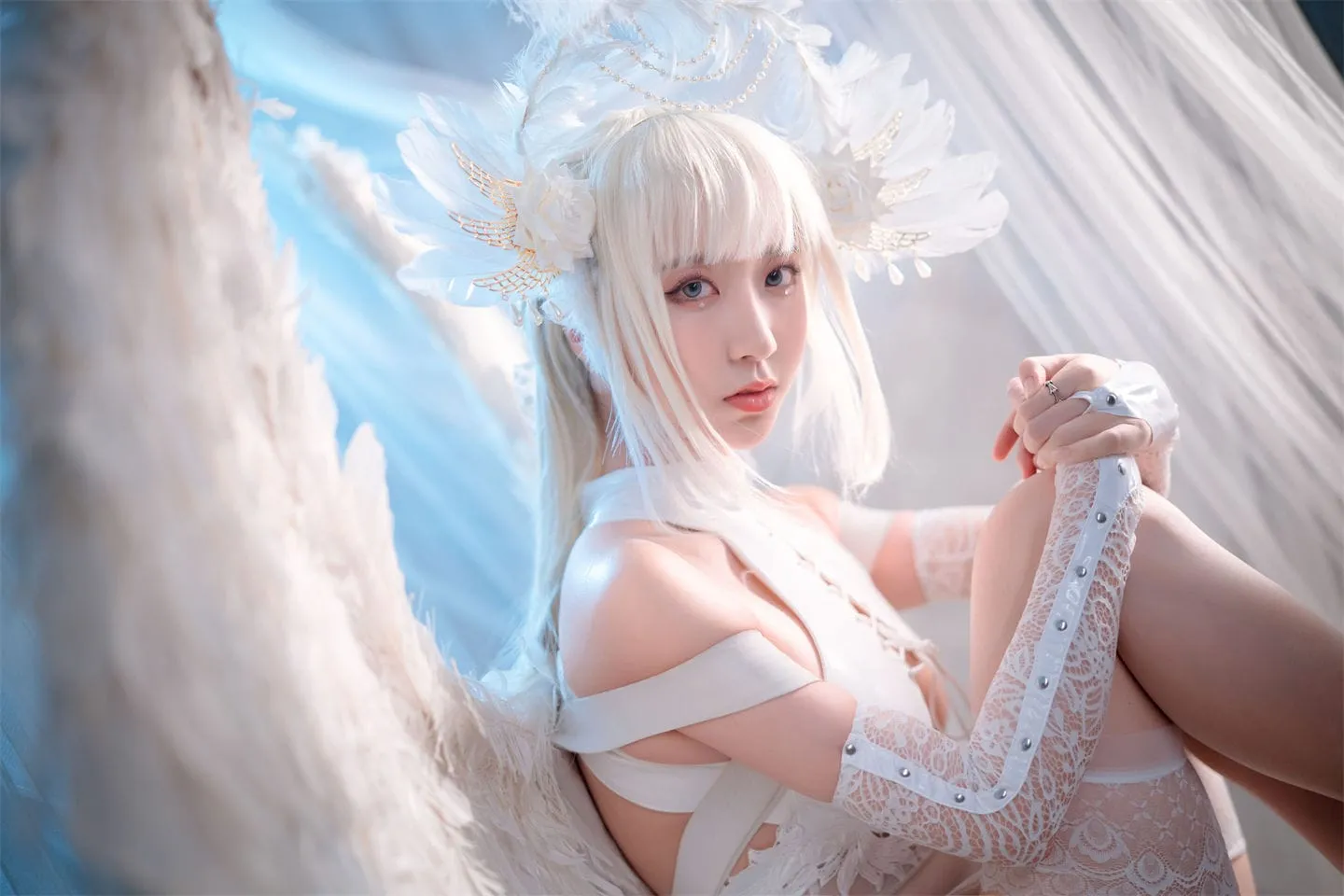 性感白丝天使cosplay-绝对领域