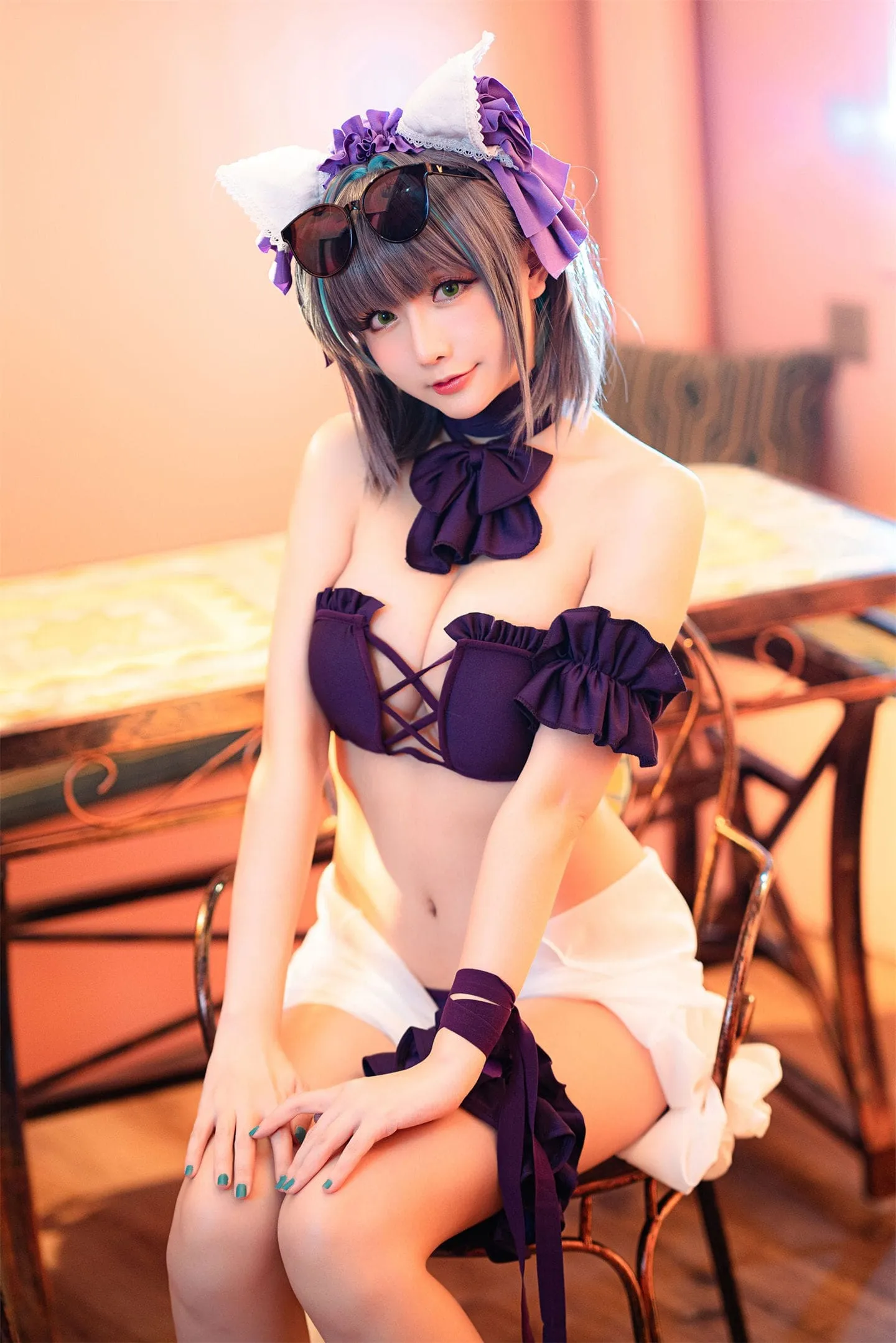 碧蓝航线 柴郡泳装cosplay-绝对领域