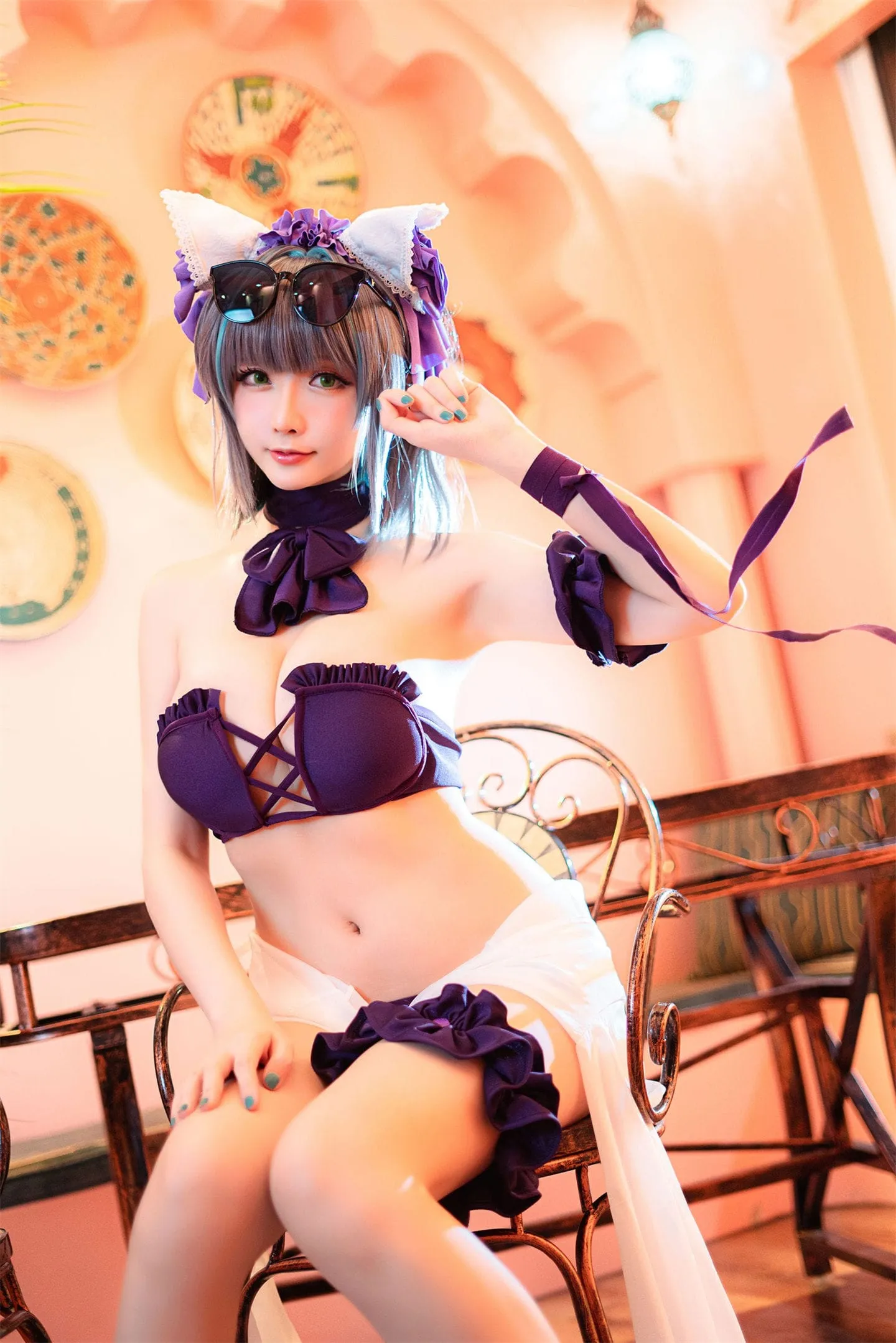 碧蓝航线 柴郡泳装cosplay-绝对领域