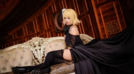 FGO 贞德黑色礼服cosplay-绝对领域