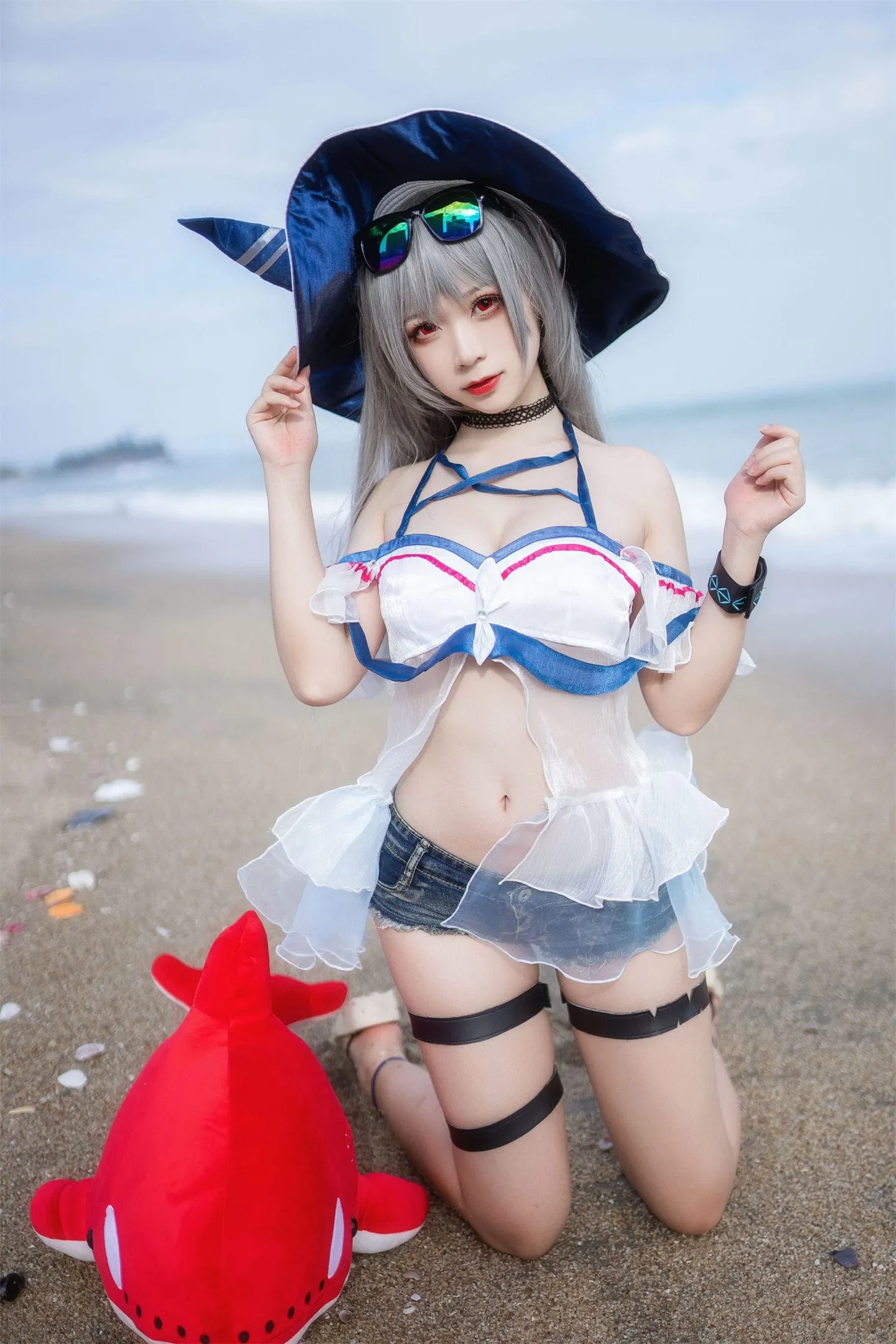 明日方舟 斯卡蒂泳装2cosplay-绝对领域