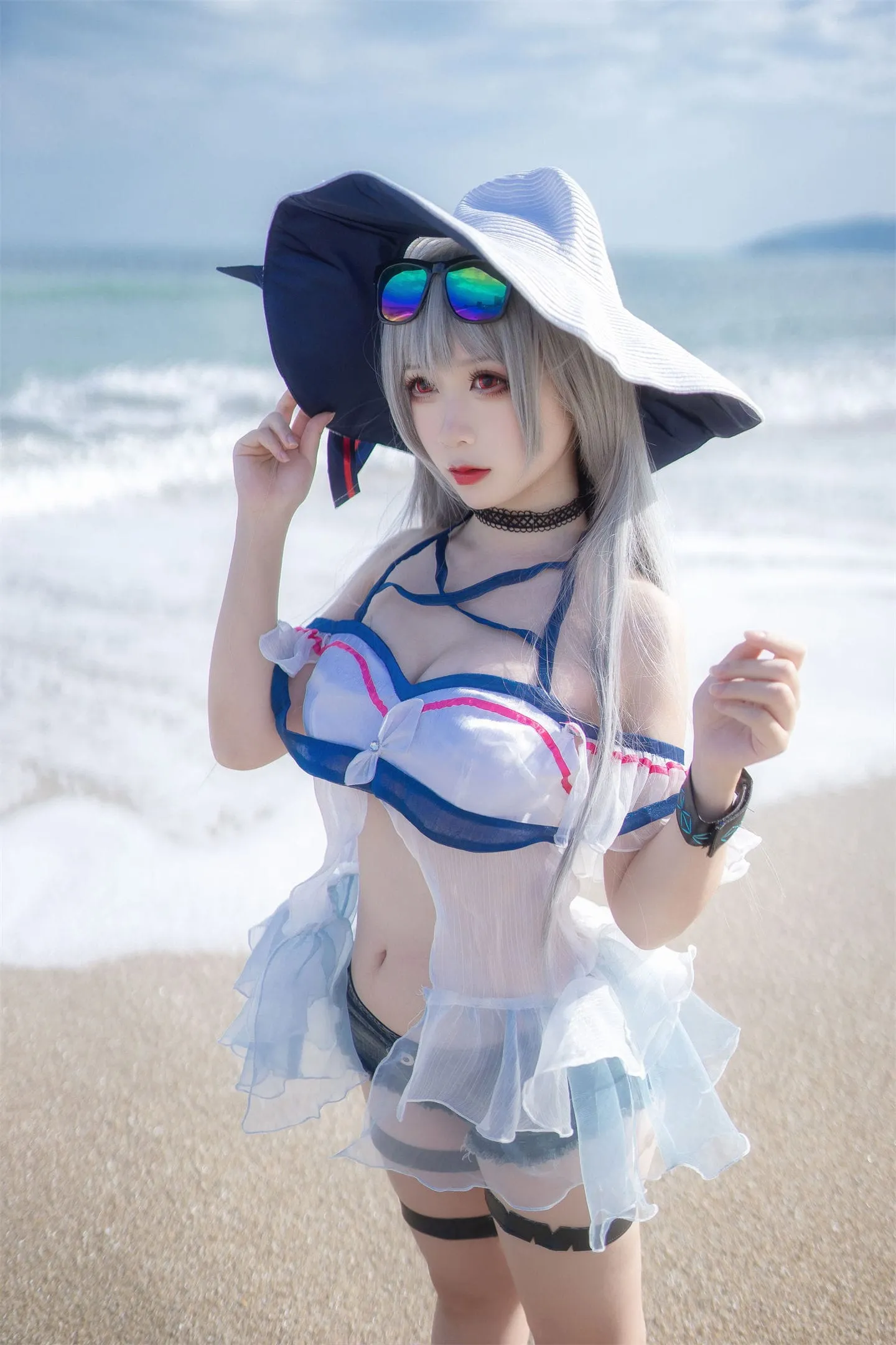 明日方舟 斯卡蒂泳装2cosplay-绝对领域