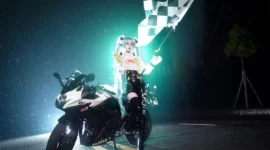初音未来 赛车服 cosplay-绝对领域