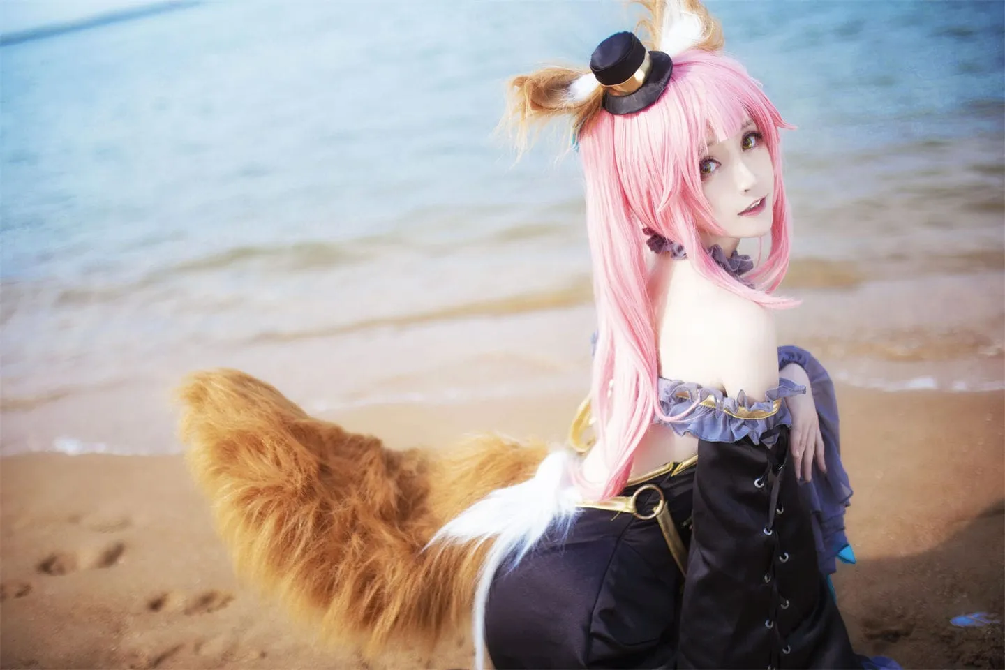 FGO 玉藻前魔术师黑丝cosplay-绝对领域