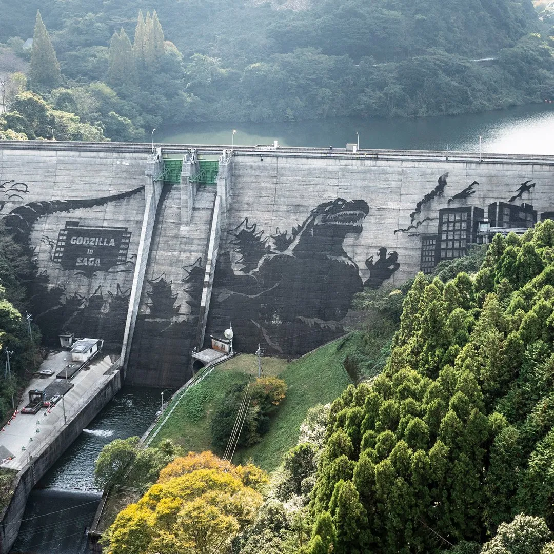 图片[5]-佐贺县水坝变身哥斯拉壁画巨幅画布-绝对领域